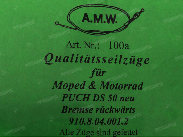 Cable Puch DS50 brake cable rear A.M.W.